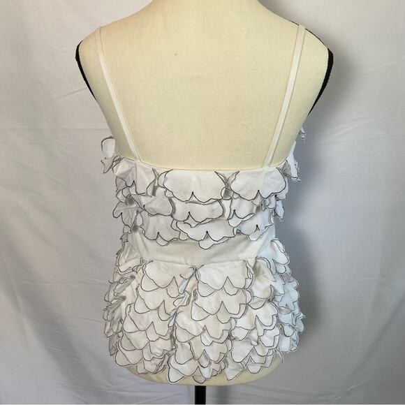 Cynthia Steffe Women's White Flower Petal Shirt Tank Top Size Small Maximalism - Picture 9 of 12